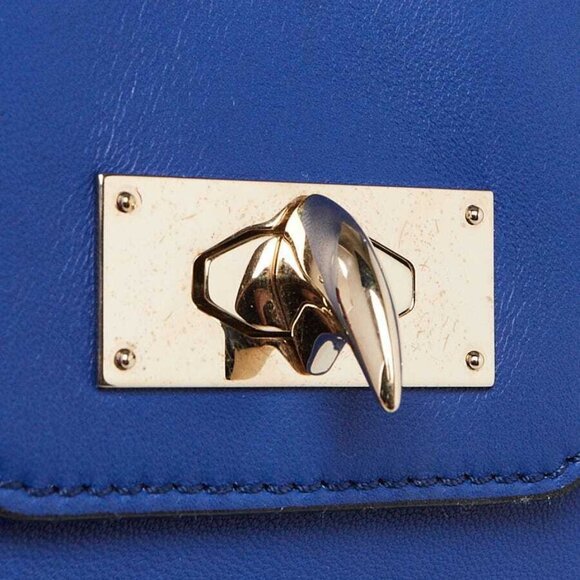 Givenchy Blue Leather Shark Medium Clutch Bag - Picture 6 of 12